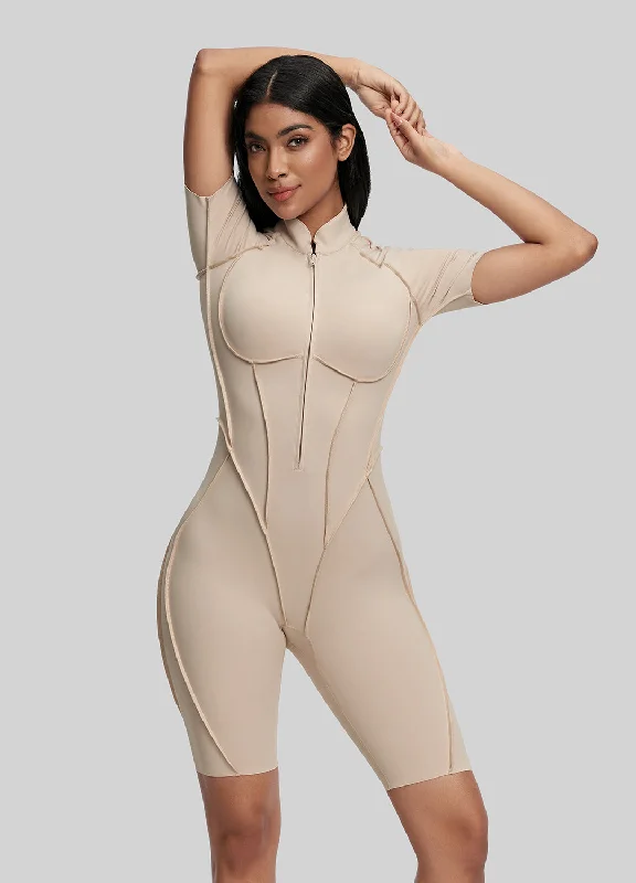 High - Neck Bodysuits for a Modest and Sophisticated LookSleek Shorts Catsuit