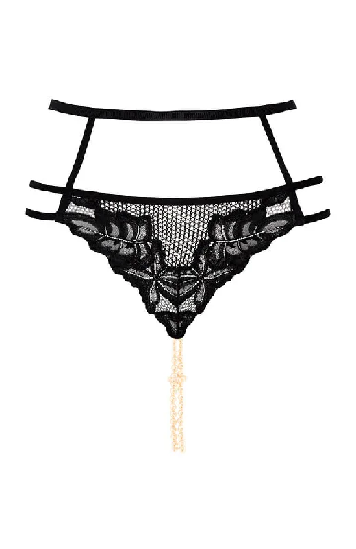 lace push - up panties for women with a more alluring lookPanty with double pearl string - London Panty