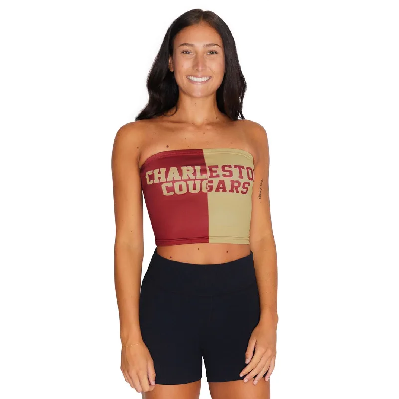 ruched women tube top for a flattering silhouetteCollege of Charleston Two Tone Tube Top