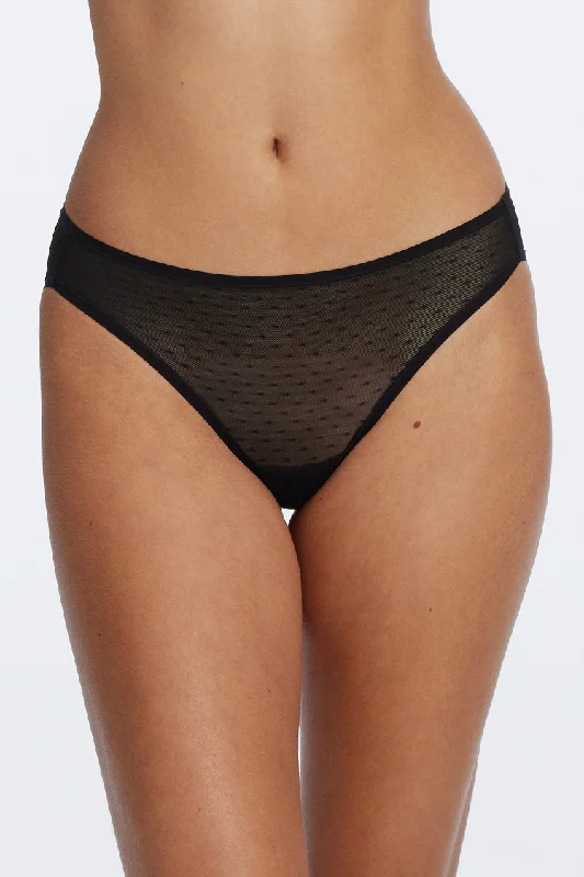 seamless odor - resistant panties for women for daily confidenceDotty Sheer Panty - Black