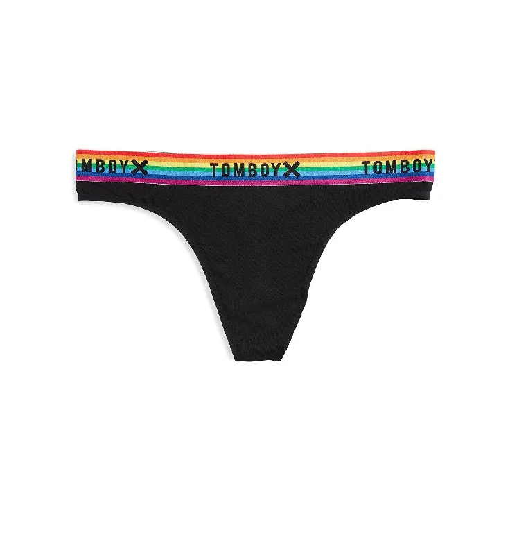 seamless convertible women thongs for versatile stylingThong - TENCEL™ Modal Black Rainbow