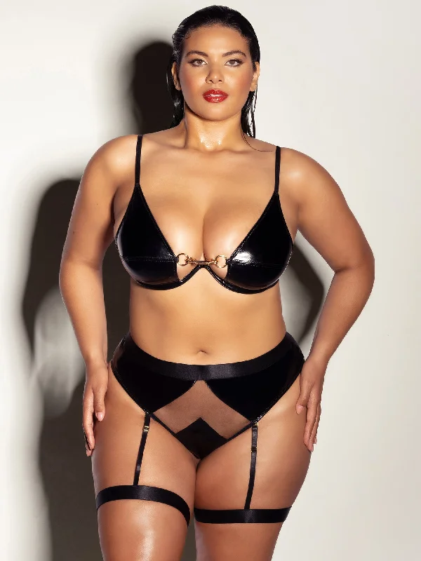 convertible women bra and panty sets with removable strapsFetish Curvy Fatale Bra Set