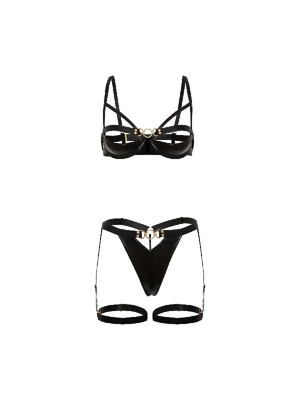 coordinating women bra and panty sets with outerwearFetish Please Me Cage Bra Set