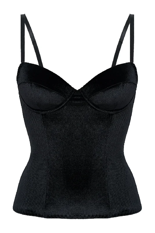 Maternity Bodysuits for Expecting Mothers' ComfortVelvetta black corset