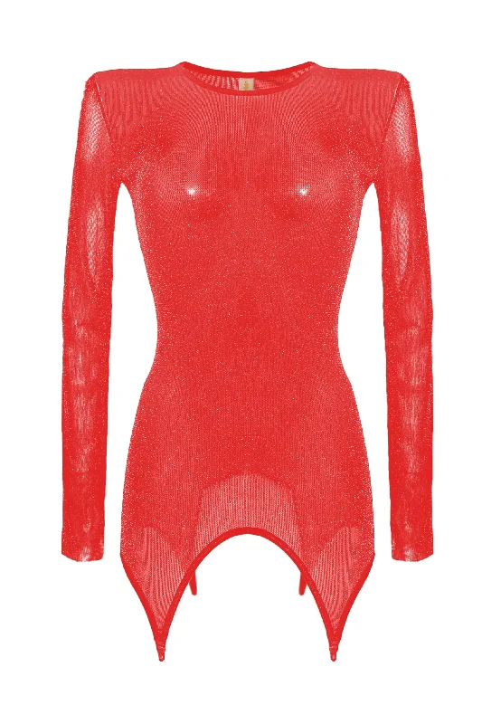 High - Neck Bodysuits for a Modest and Sophisticated LookWildly Gold red garter body