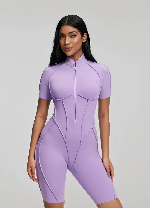 Button - Front Bodysuits with a Classic and Timeless AppealSleek Shorts Catsuit