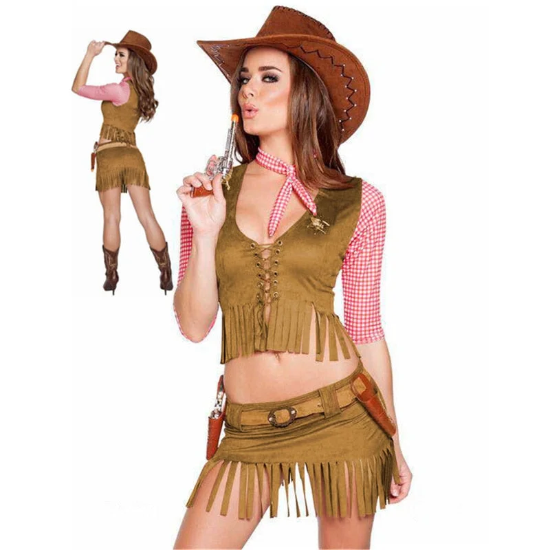 women cosplay costumes with sound - effectsCowboy Halloween Pirate Costume