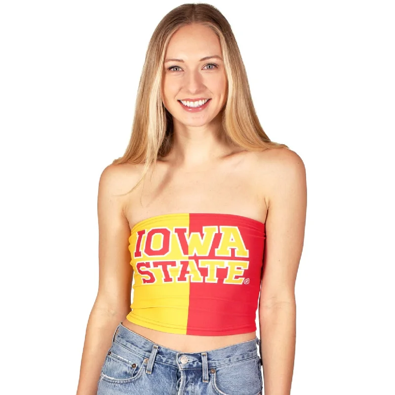 short - length women tube top for a cropped and trendy styleIowa State Cyclones Two Tone Tube Top