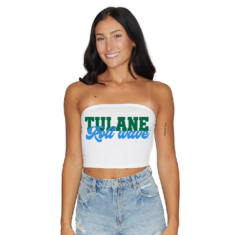 sequined women tube top for party nightsTulane Roll Wave White Tube Top