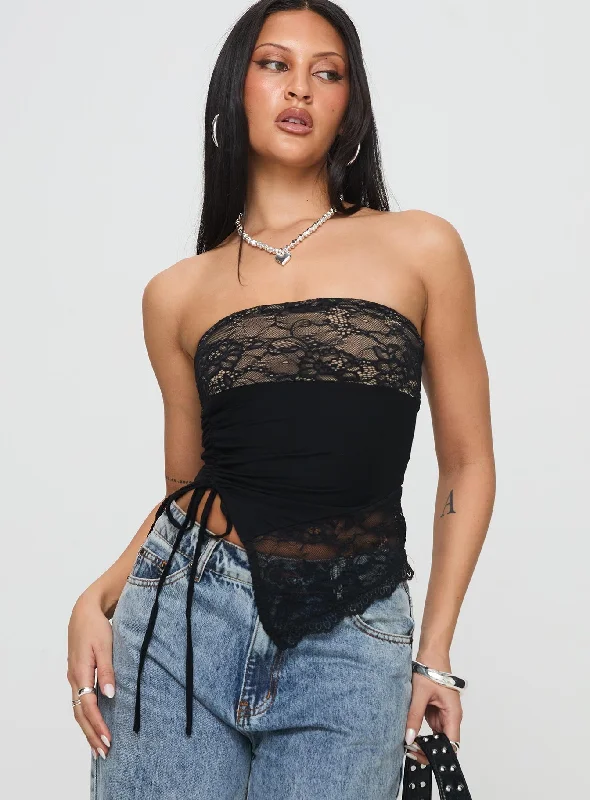 bandeau - style women tube top for a sleek and minimal lookChianti Strapless Top Black