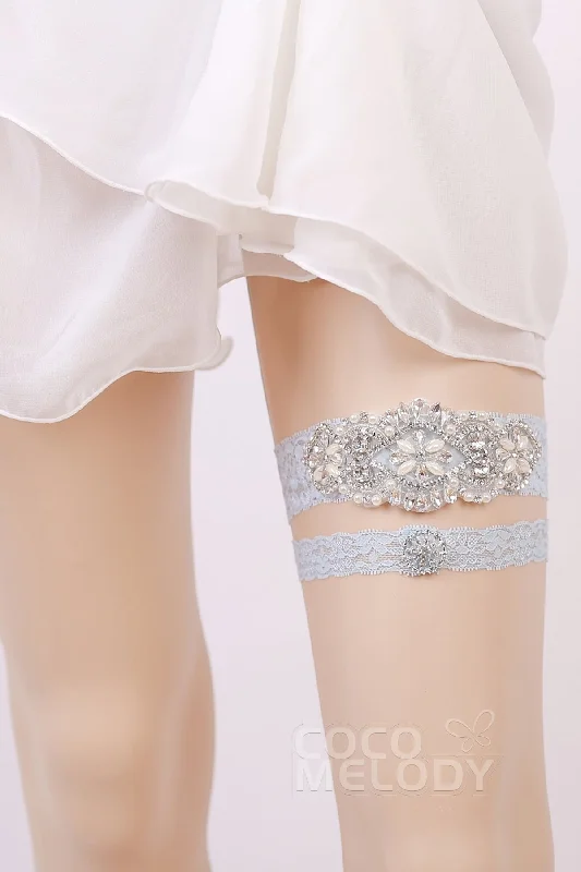 black women garters for eleganceLace Wedding Garter with Diamond and Pearls WD17019