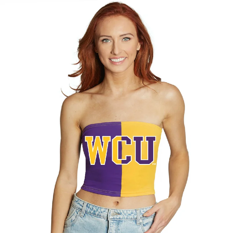 cropped women tube top for a trendy crop - top styleWest Chester University Two Tone Tube Top