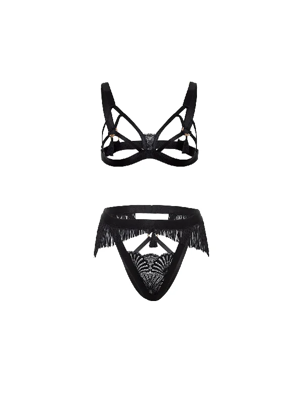 bachelorette party women bra and panty setsAnnika Cage Fringe Bra Set