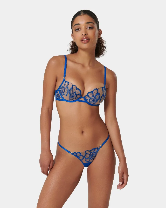 low - rise women thongs for a trendy and modern lookSet: Catalina Egyptian Blue/Sheer