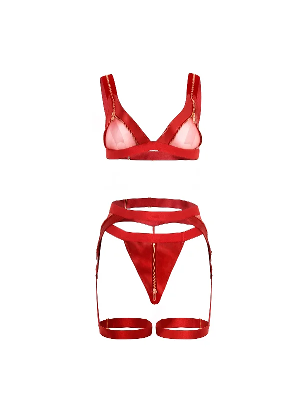 multi - way women bra and panty sets for versatile stylingFetish Exposed Bra Set