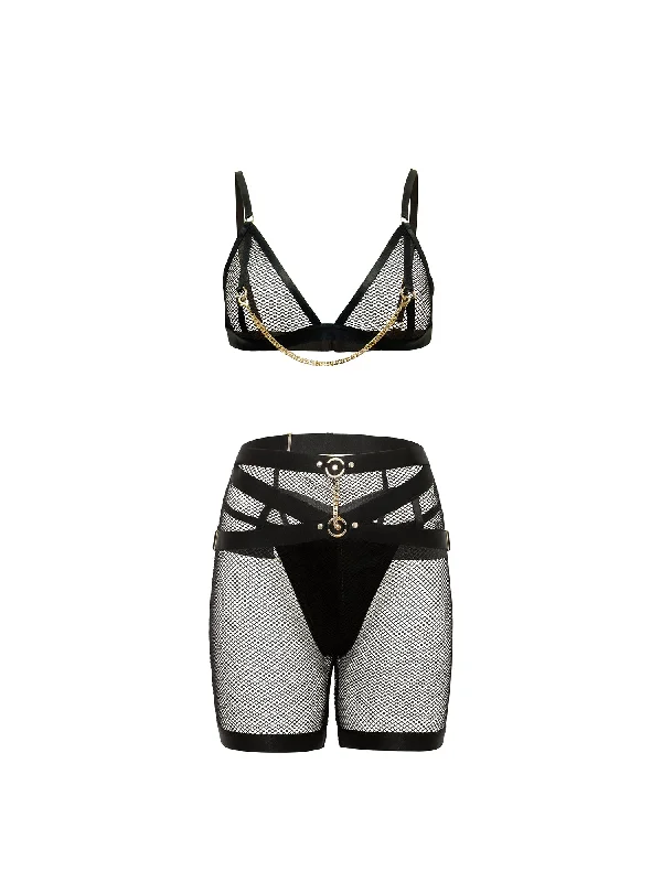 designer women bra and panty sets with unique designsFetish TomGirl Biker Short Bra Set