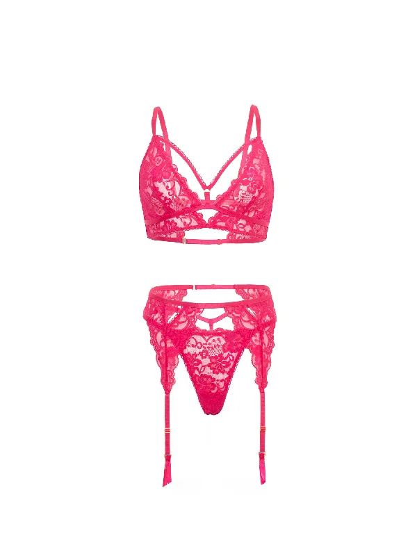 thong panty women bra and panty sets for minimal coverageAphrodite Lace 3 Piece Bra Set