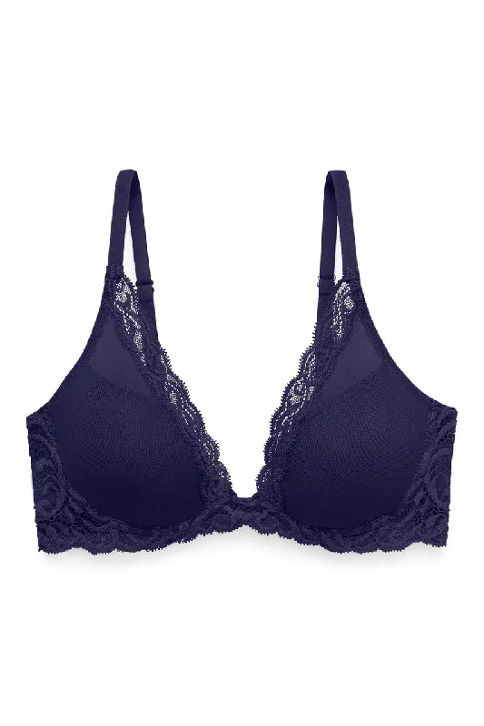 wireless women T Shirt Bras for comfortFeathers Plunge T-Shirt Bra