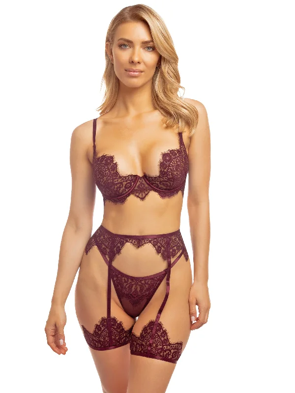 coordinating women bra and panty sets with outerwearKinsley Lace 3 Piece Bra Set