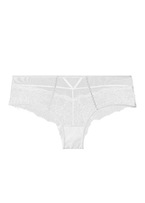 padded women boyshort for extra supportJANET Plus White Lace Boyshort Panties