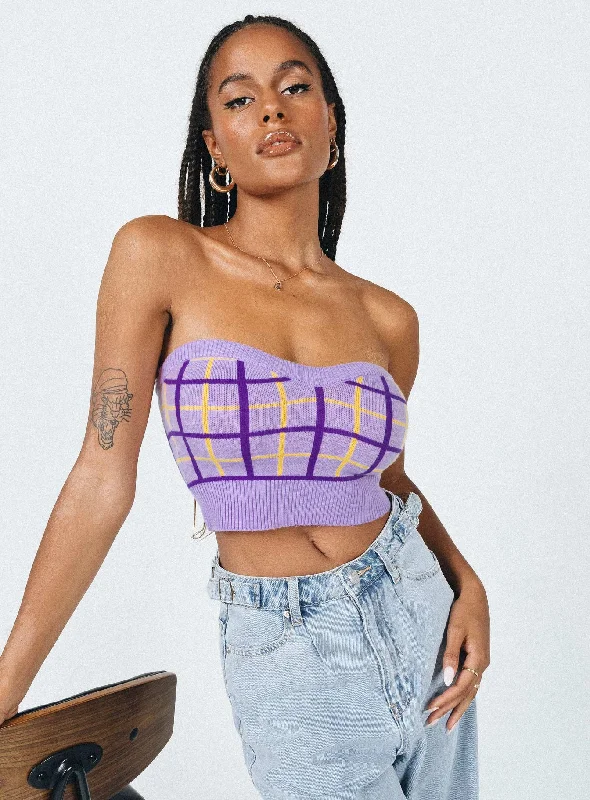 crocheted women tube top for a handmade and bohemian stylePearce Strapless Top Lilac