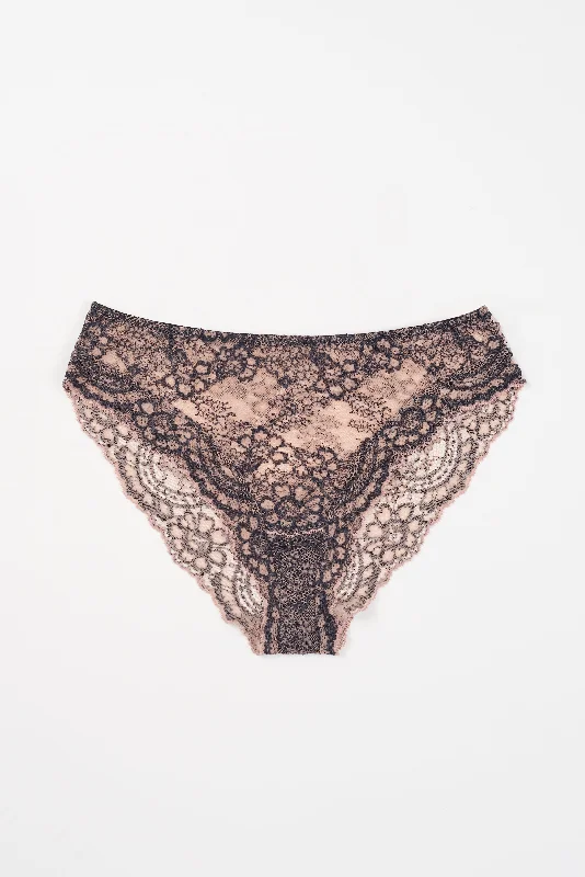 lace - trimmed women briefs with a feminine flairFarah Brief | Nude/Black