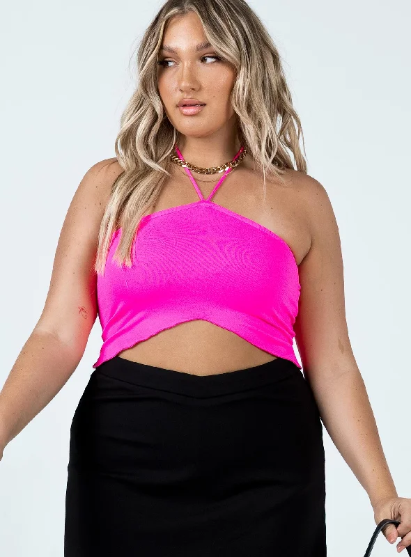 cold - shoulder women tube top for a fashionable and modern lookCarleigh Top Pink