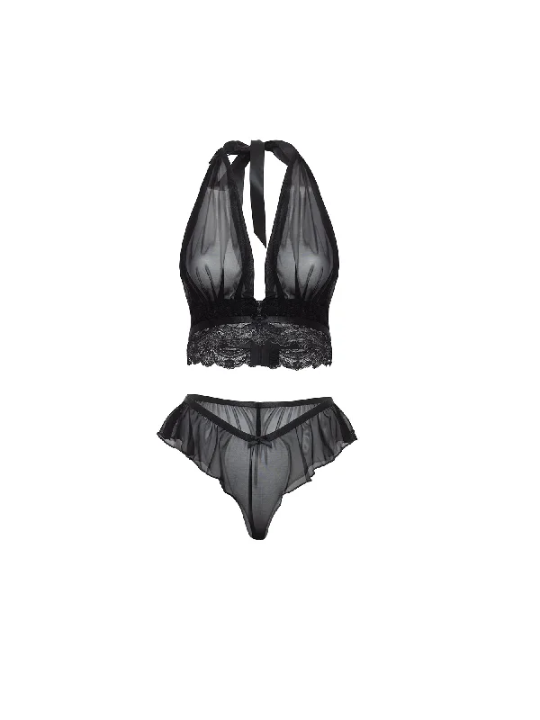 modern style women bra and panty sets for a contemporary lookMaylah Sheer Bra Set