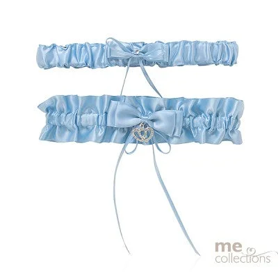 silk women garters luxuryDouble Blue Garter Set