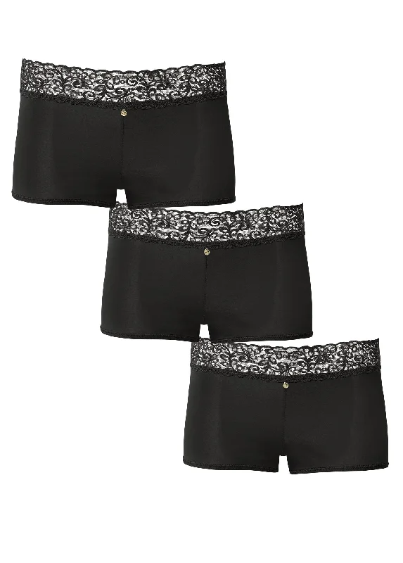 anti - chafing women boyshort for runningPearl By VENUS® Lace Trim Boyshort 3 Pack - After Dark