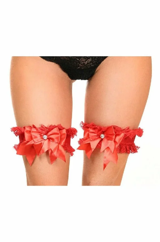 high - end women garters brandsSexy Red with Red Lace Garters