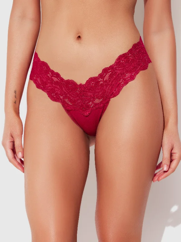 seamless high - cut women thongs for a seamless silhouetteBridget Stretch Cotton & Lace Thong