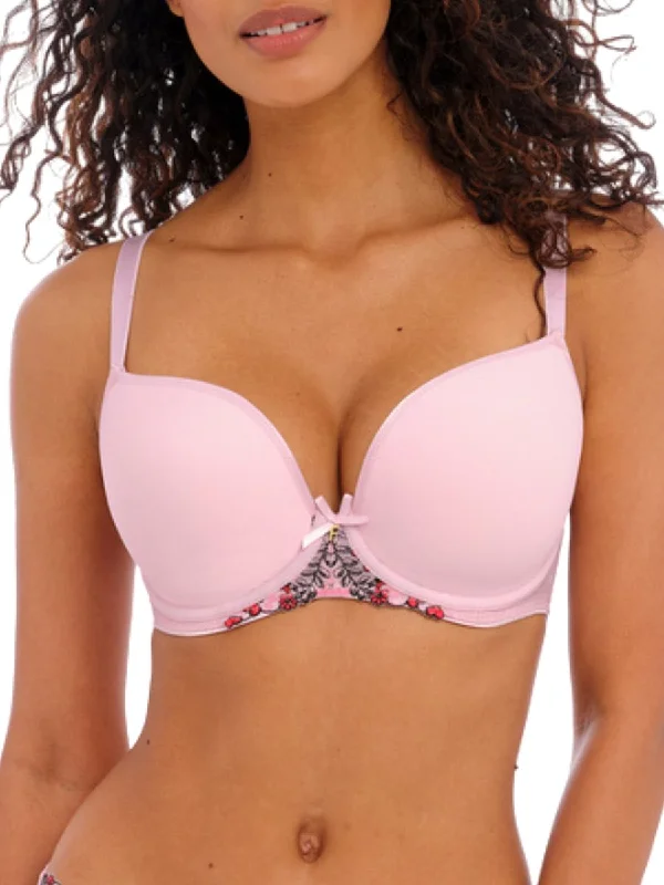 balconette style women T Shirt Bras for a sexy lookShow-off Moulded Plunge T-Shirt Bra - Macaron