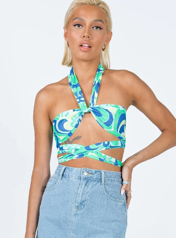 silk women tube top for a smooth and elegant feelAtkins Top Green Floral