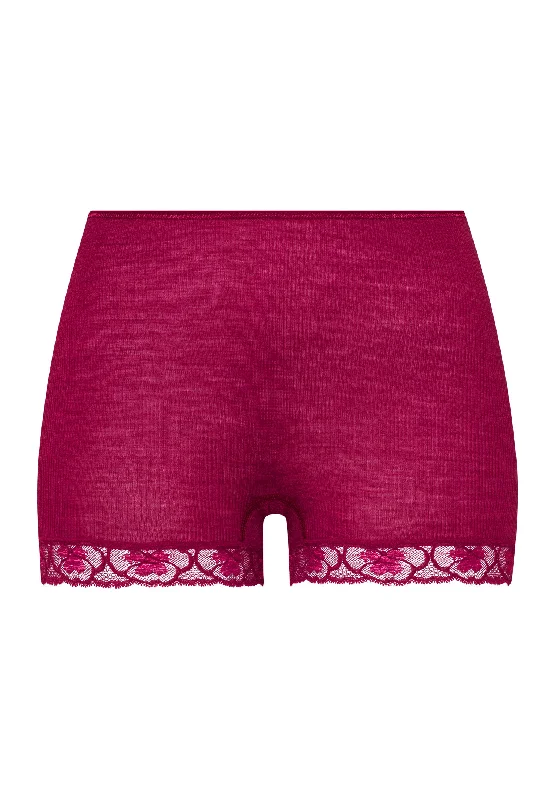 seamless thermal panties for women for warmthWoolen Lace Boyleg | Intense Garnet 70968-2406