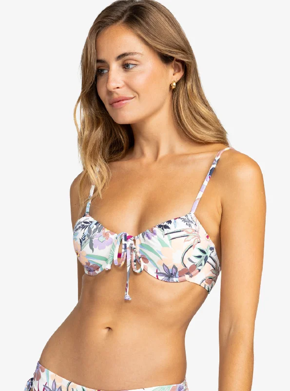 seamless women bikini briefs for a smooth look under clothesPrinted Beach Classics Underwired Bikini Top - Ash Rose Wallflower