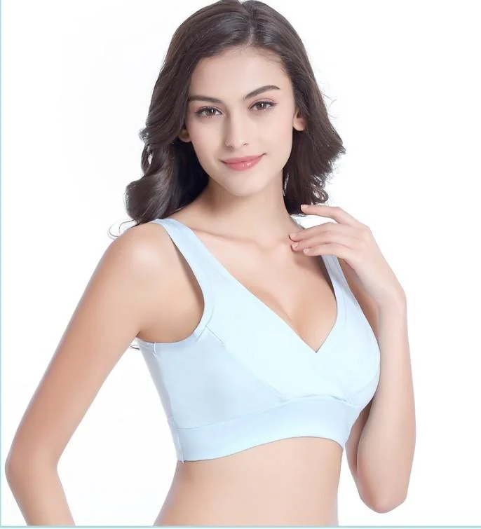 anti - bacteria women nursing braBlue Maternity Nursing Sleep Bra