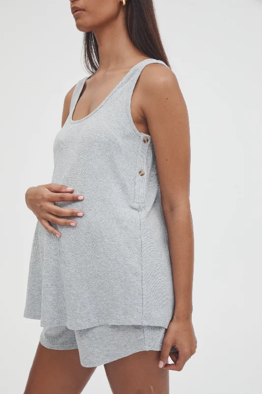 best - selling women nursing braScoop Neck Rib Tank (Grey Marle)