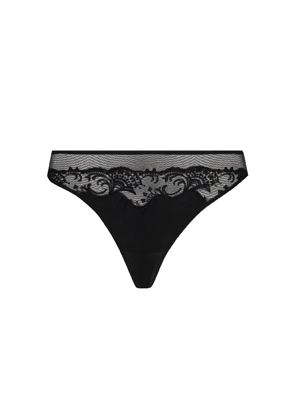 seamless silk - lined women thongs for a smooth and soft feelSplendeur Soie Black Thong