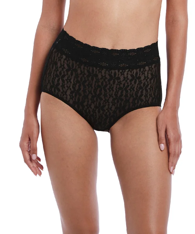 seamless breathable women briefs for a gentle and comfortable fitHalo Lace Black Full Brief