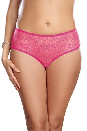 seamless anti - chafing panties for women for all - day comfortHot Pink Crotchless Lace Diva Panty