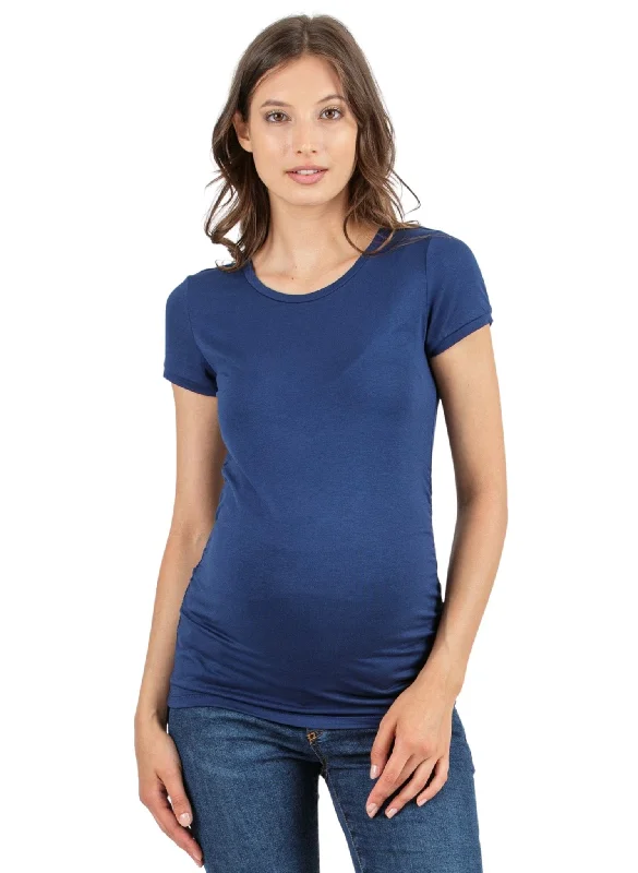 hypoallergenic women nursing bra for sensitive skinMaternity T-shirt with Back Yoke - Blue