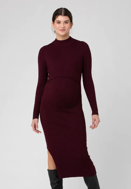 odor resistant women nursing braNella Rib Nursing Knit Dress