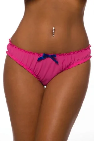 lace push - up panties for women with a more alluring lookPink Ruched Rene Ruffle Panty