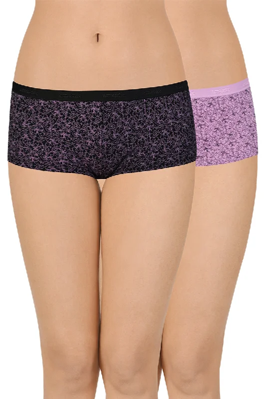 stretchy panties for women with freedom of movementPrinted Low Rise Boyshorts (Pack of 2)