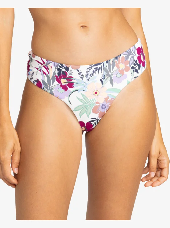 matching women bikini briefs with swim topsPrinted Beach Classics V-Shape Cheeky Bikini Bottoms - Ash Rose Wallflower