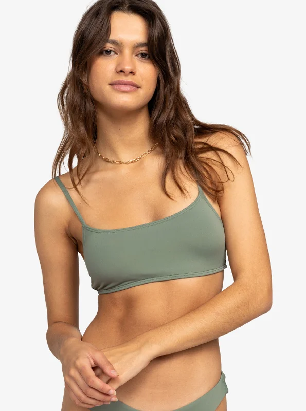 seamless cup women bikini briefs for a natural lookSolid Beach Classics Bralette Bikini Top - Agave Green