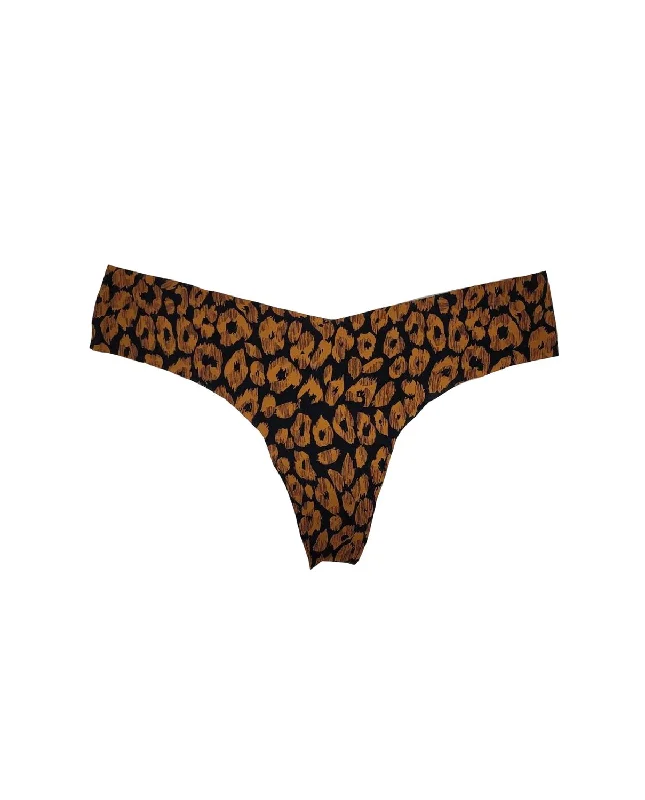 seamless breathable women thongs for a gentle and comfortable fitWomen's Printed Low Rise Thong In Honey Leopard