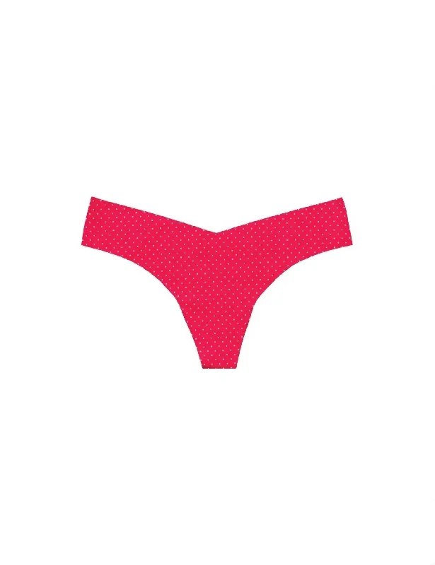 shape - wear women thongs for slimming the mid - sectionWomen's Printed Low Rise Thong In Pink Polka Dot