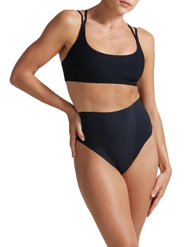 seamless quick - drying women thongs for water - based activitiesZone Smoothing Thong In Black